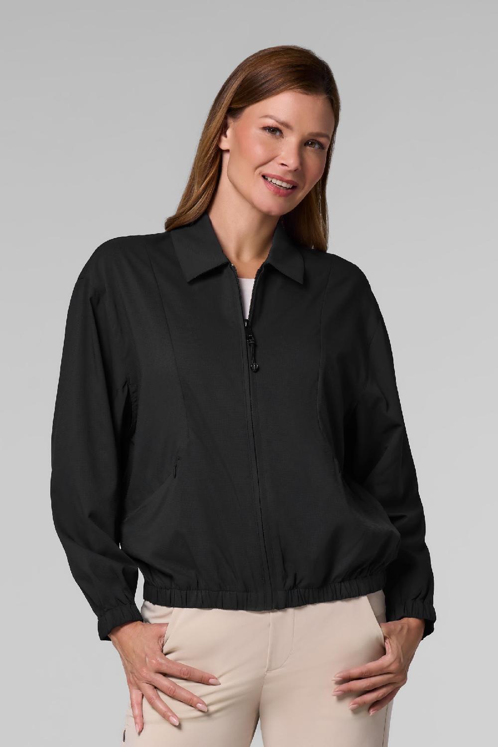coolibar Women's Destin Travel Windbreaker | Black