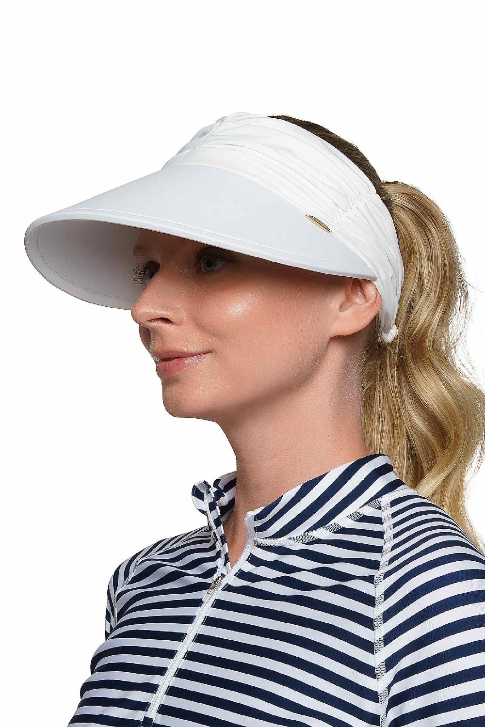 Coolibar Women's Exuma Swim Visor | White