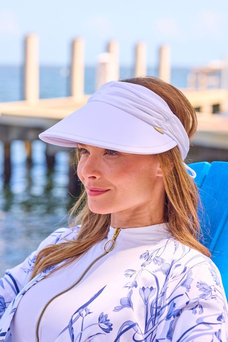coolibar Women's Exuma Swim Visor | White