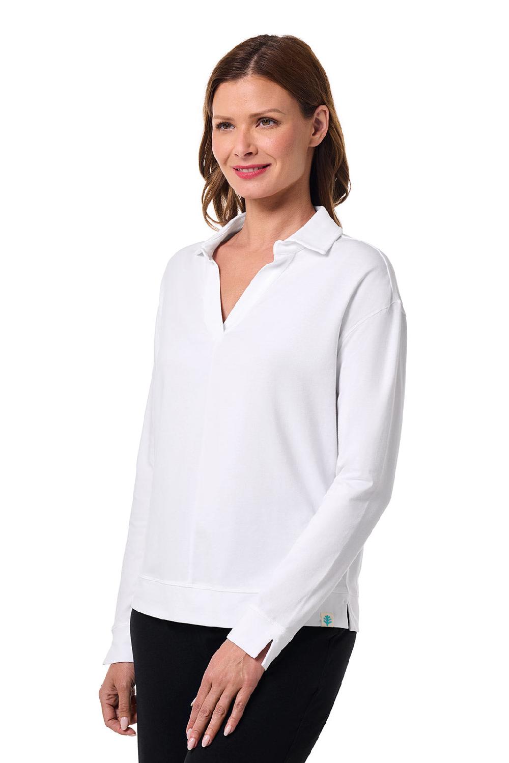 Coolibar Women's Fontainebleau Polo 2.0 | White