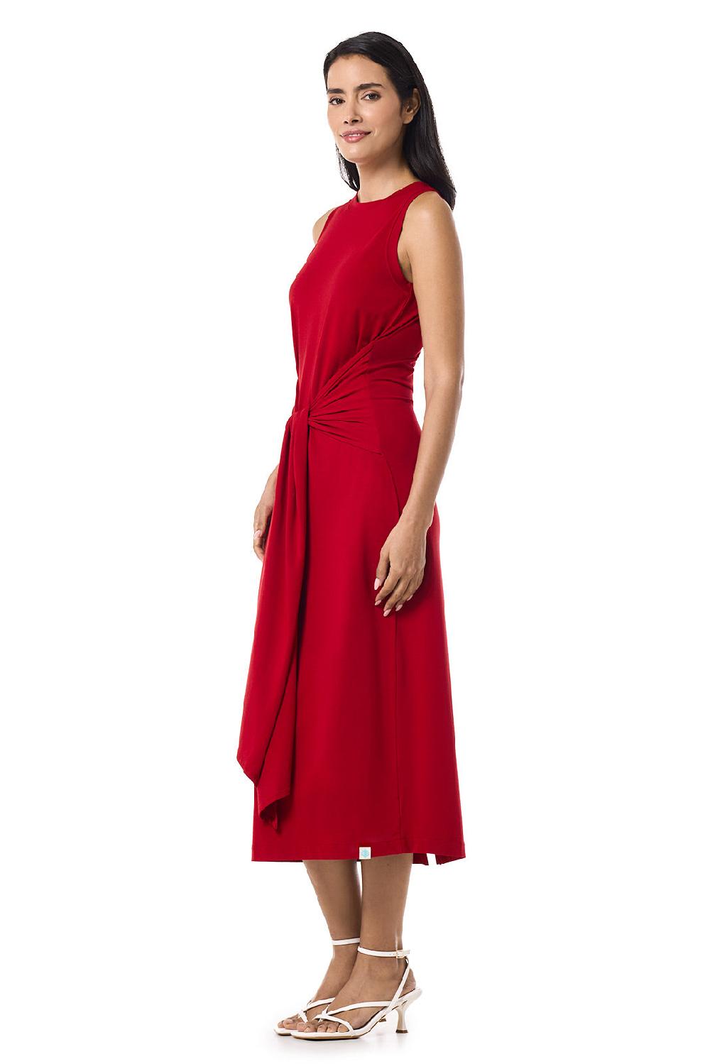 Coolibar Women's Jupiter Midi Tie Dress | Cherry