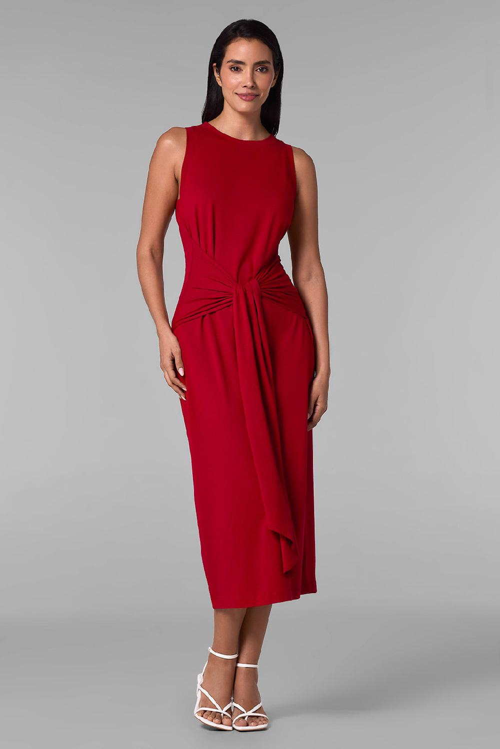 coolibar Women's Jupiter Midi Tie Dress | Cherry