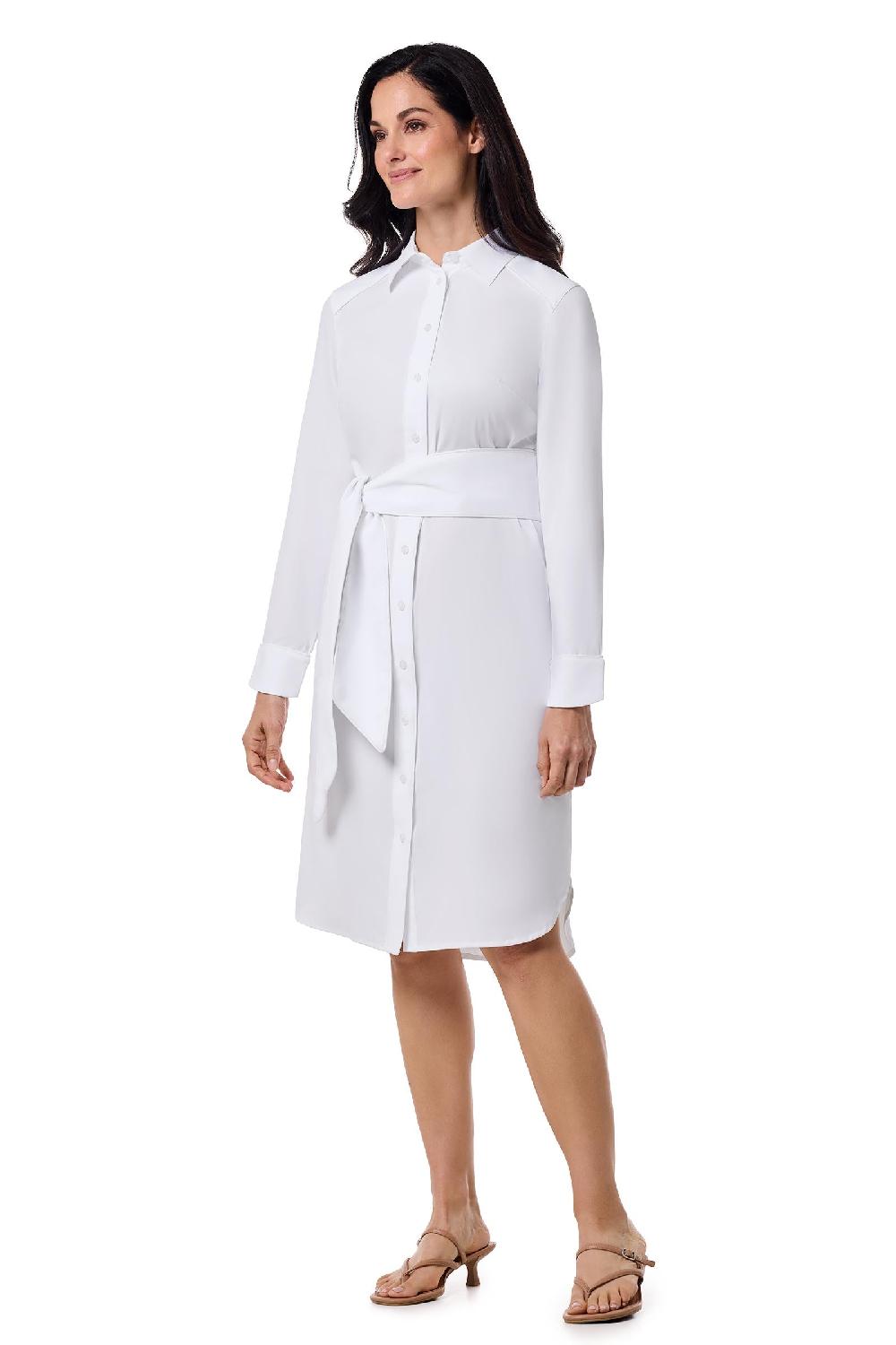 Coolibar Women's Kitts Shirt Dress | White