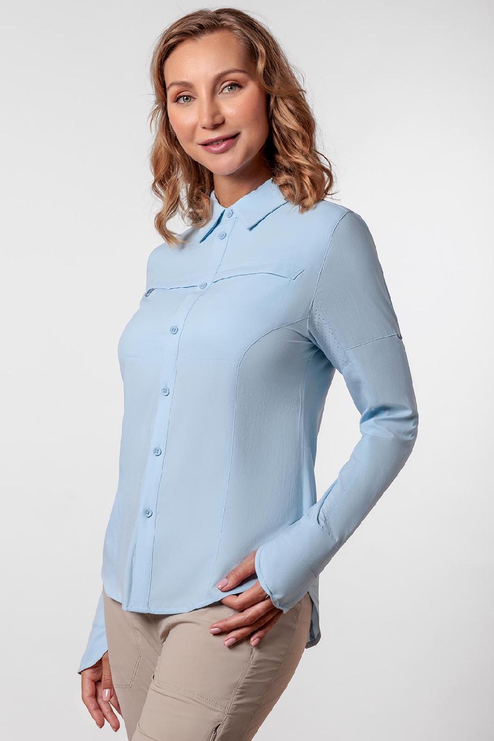 Coolibar Women's Kodia Fishing Shirt | Light Blue