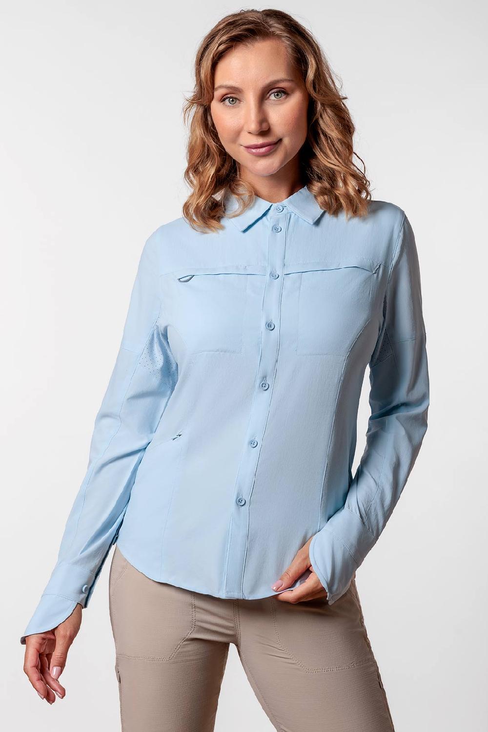 coolibar Women's Kodia Fishing Shirt | Light Blue