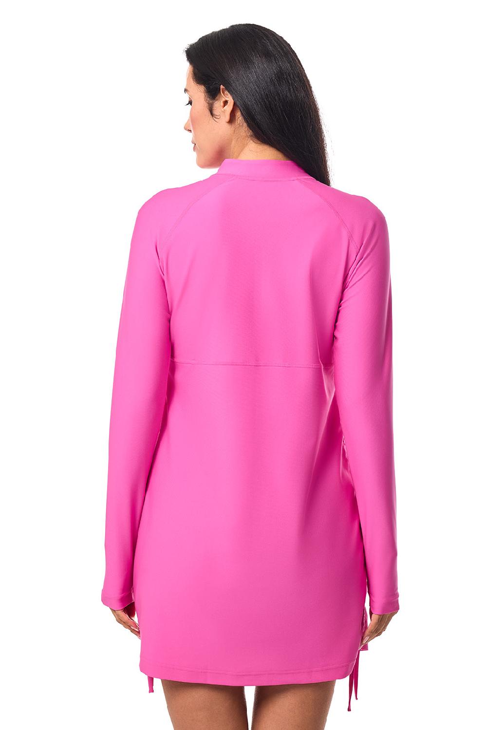 Coolibar Women's Lawai Ruche Swim Shirt | Tulip Pink