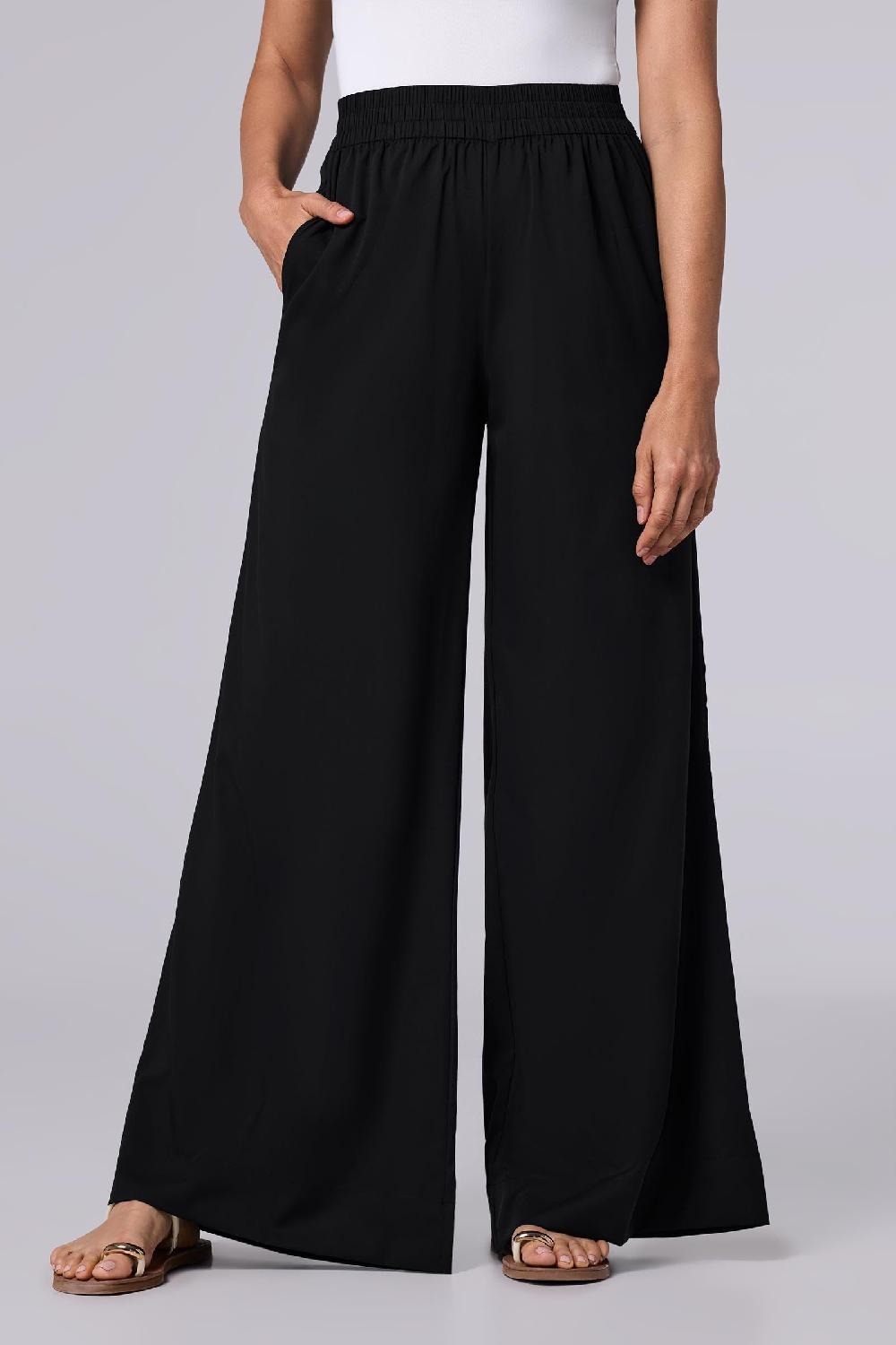 coolibar Women's Leros Wide Leg Pants | Black