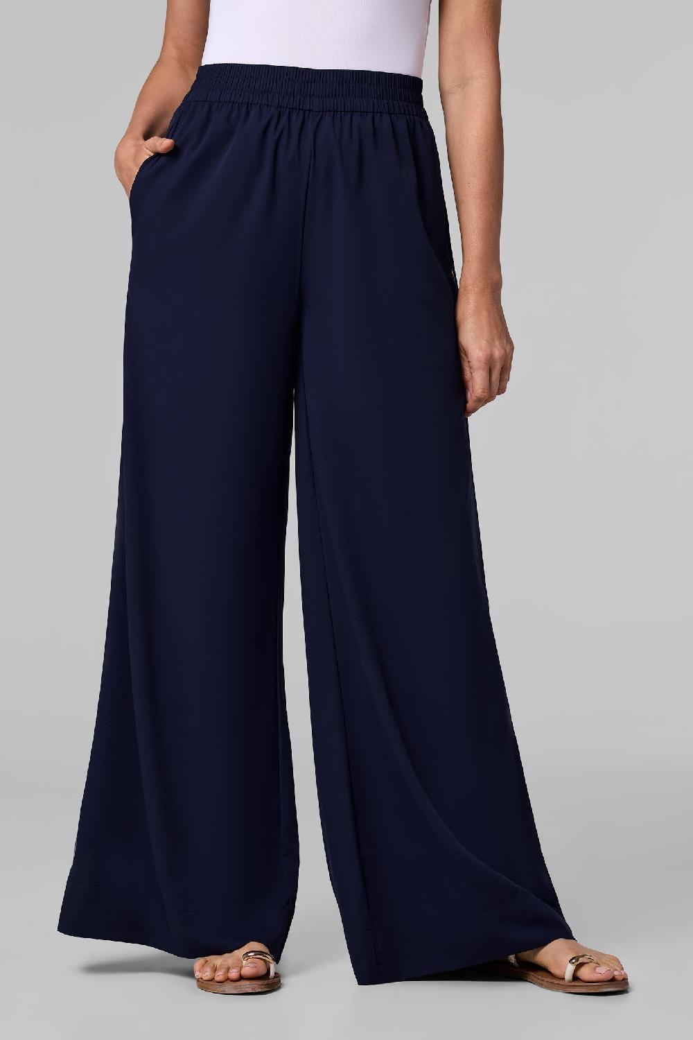 coolibar Women's Leros Wide Leg Pants | Navy