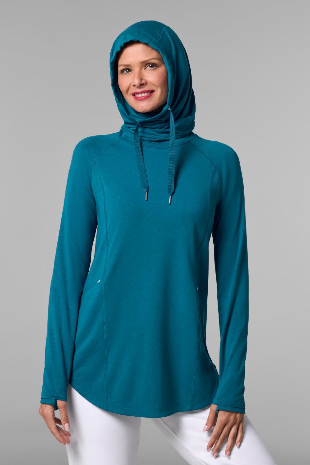Coolibar Women's LumaLeo Pullover | Bluejay