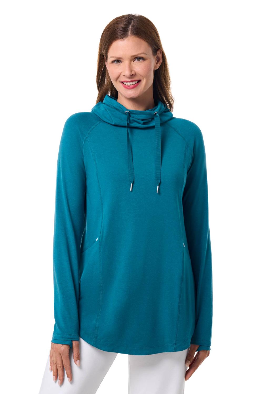 Coolibar Women's LumaLeo Pullover | Bluejay