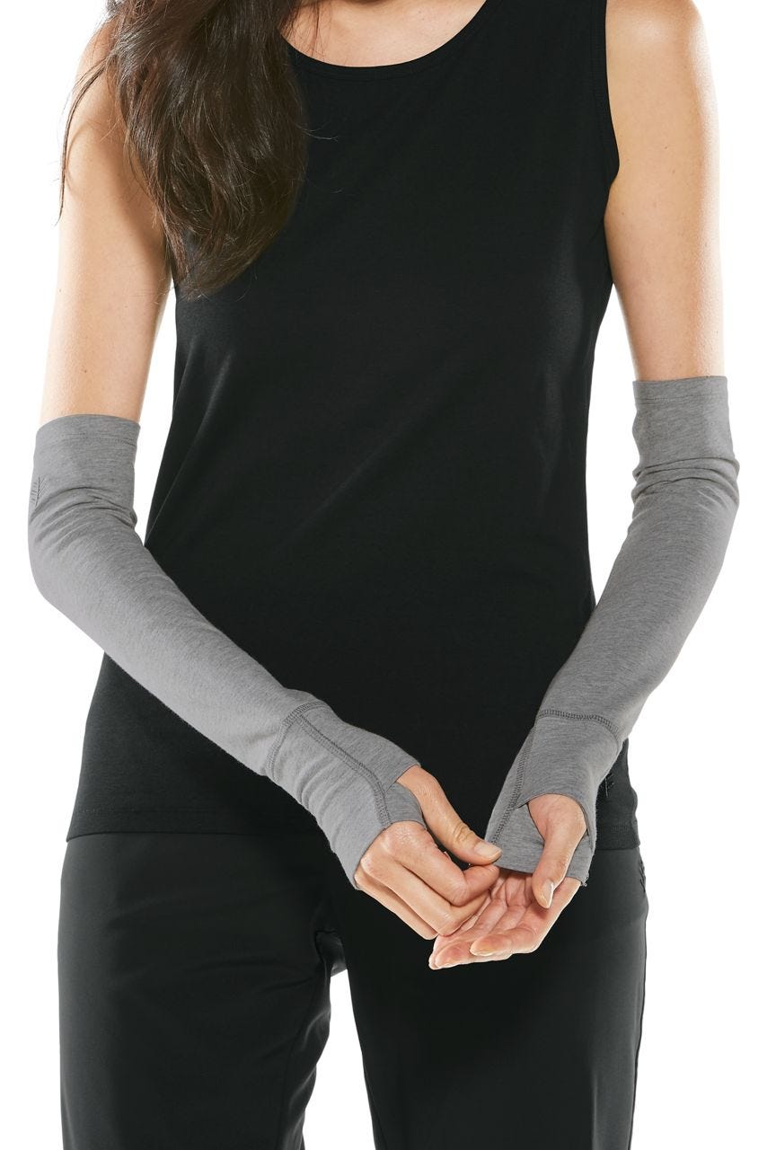 coolibar Women's LumaLeo Sleeves | Grey Heather