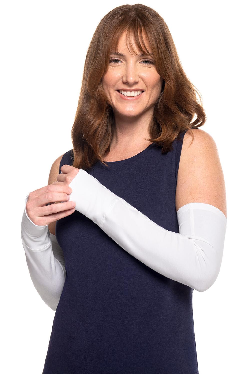 coolibar Women's LumaLeo Sleeves | White