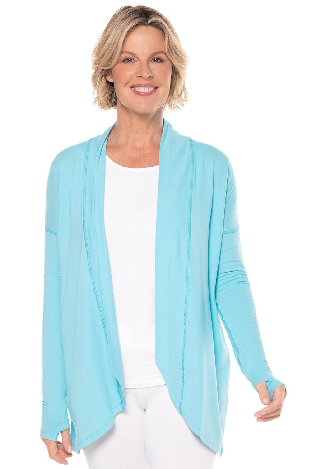 coolibar Women's LumaLeo Sun Wrap | Blue Curacao