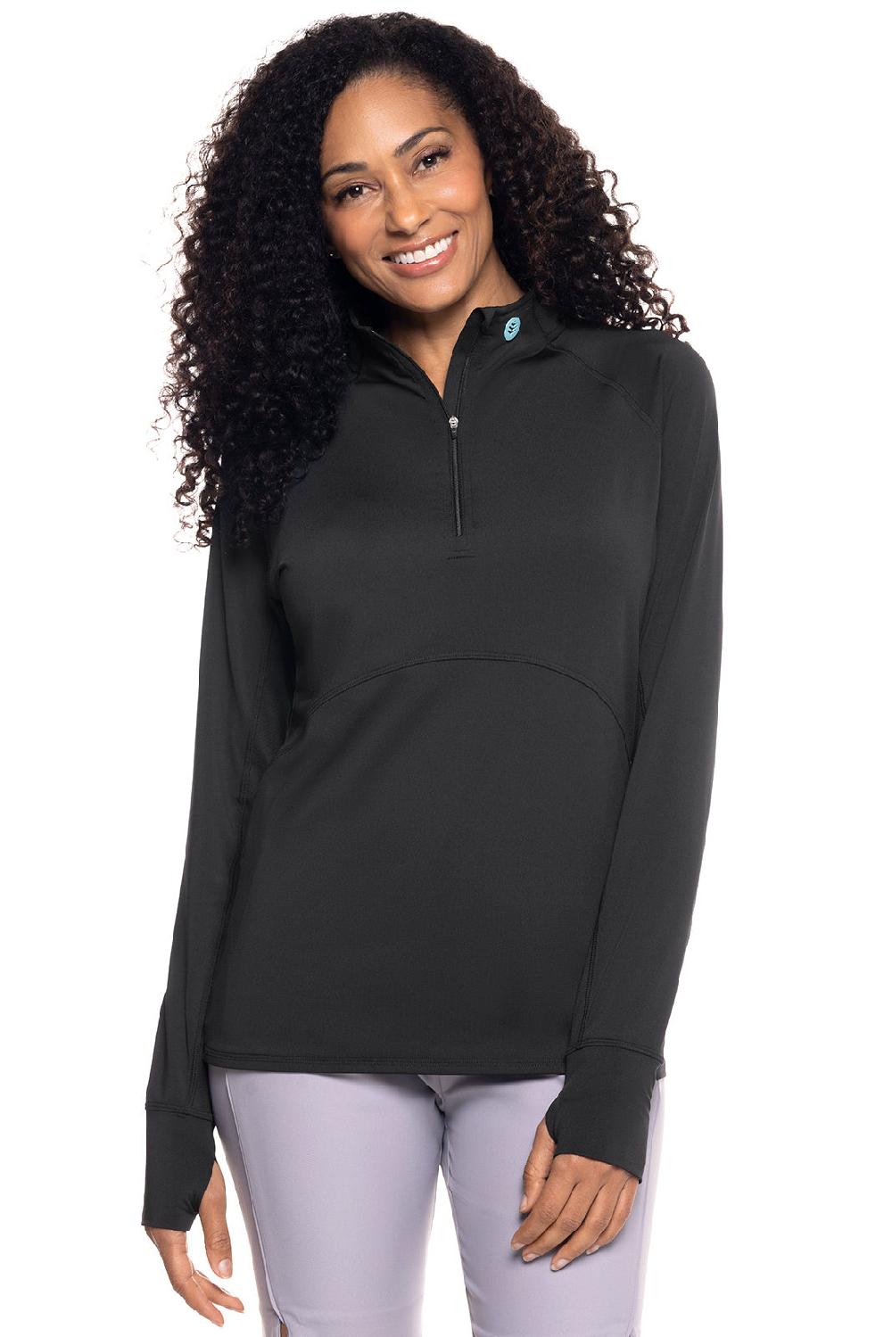 coolibar Women's Match Play Golf Pullover | Black