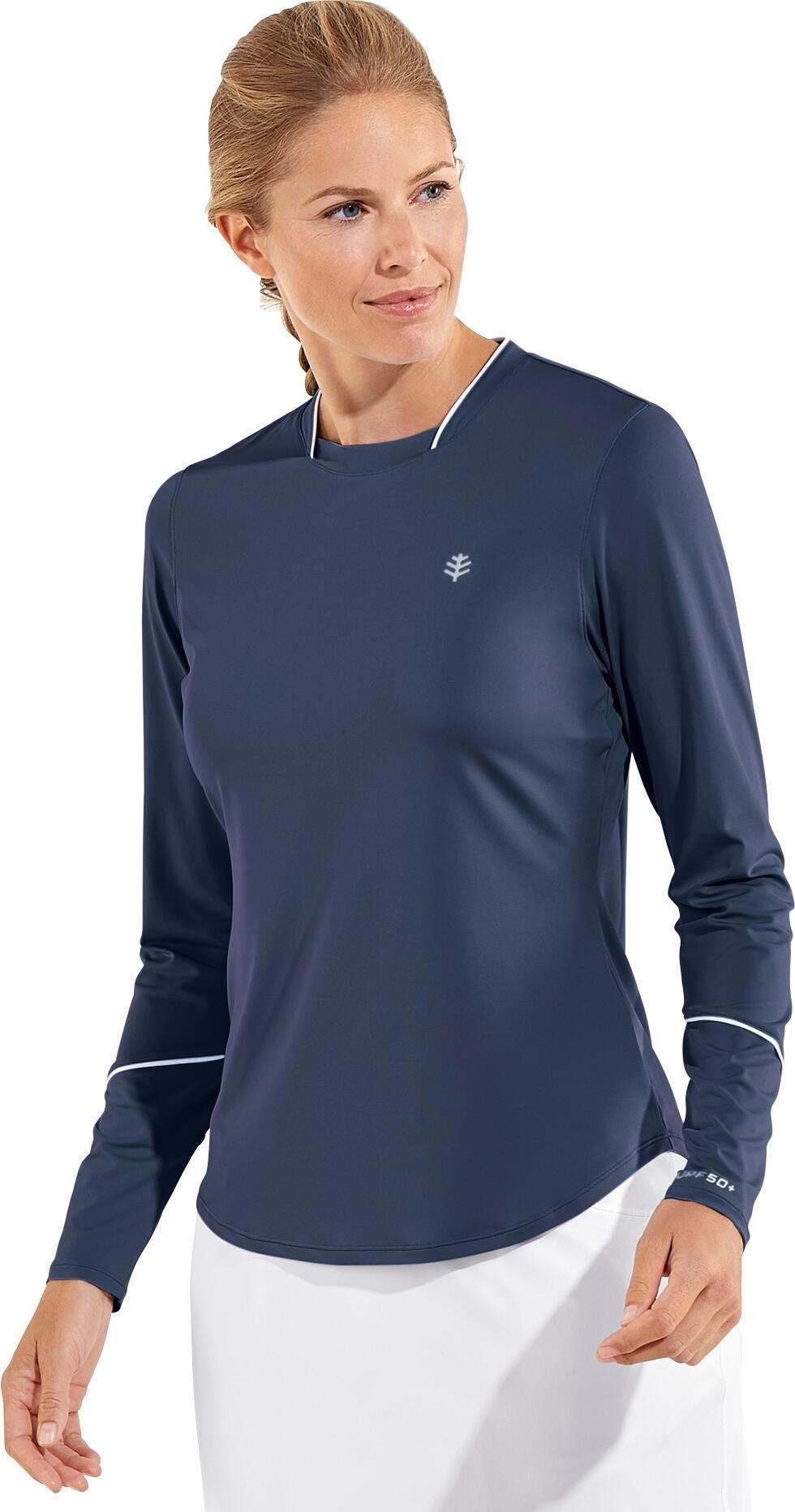 coolibar Women's Match Point Long Sleeve Tee | Navy