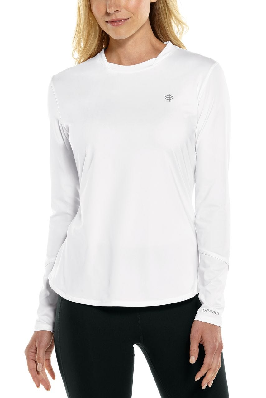 coolibar Women's Match Point Long Sleeve Tee | White