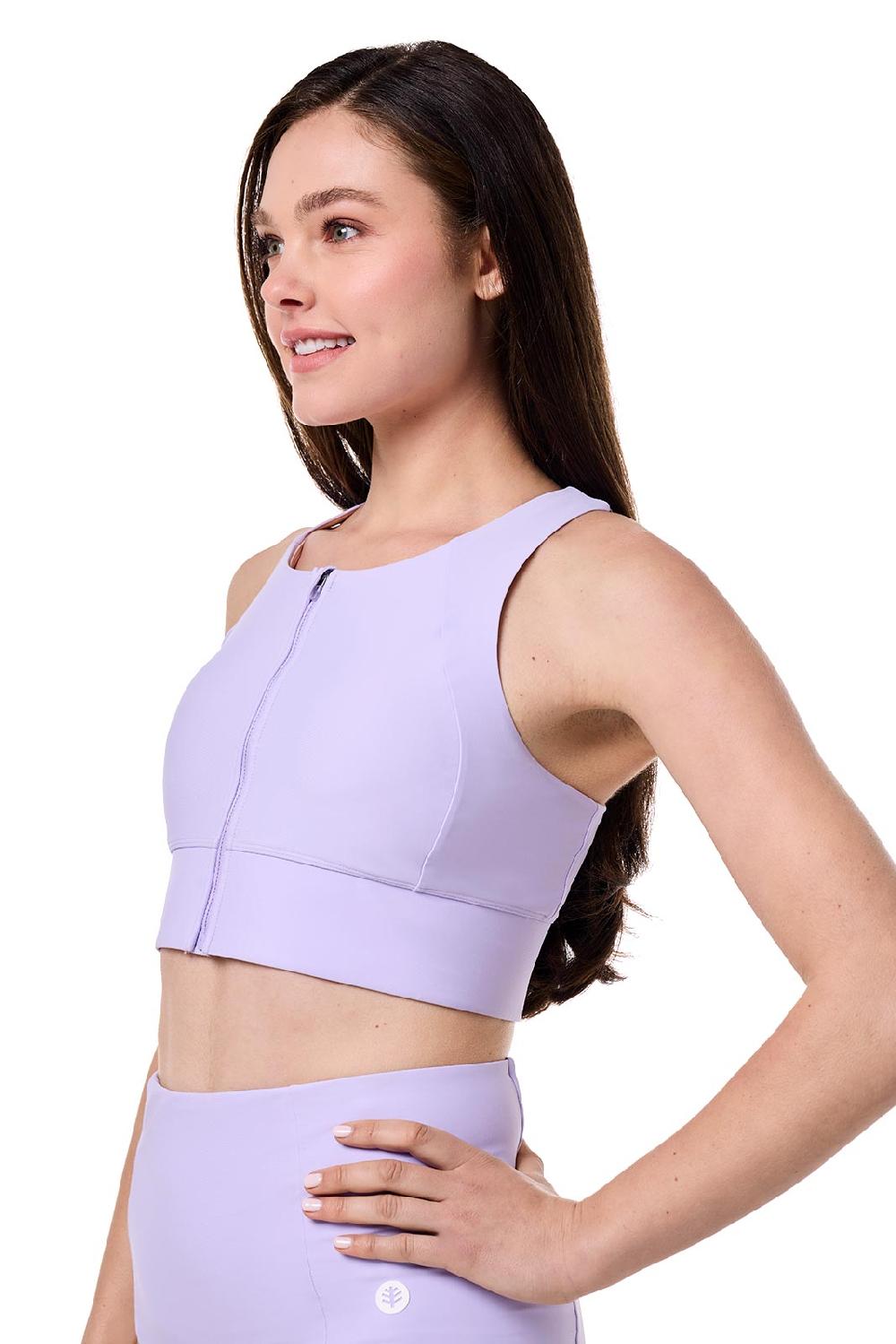 Coolibar Women's Medley Zip-Up Swim Bra | Lavendula