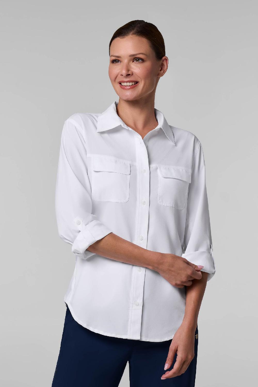 coolibar Women's Mylitta Travel Shirt | White