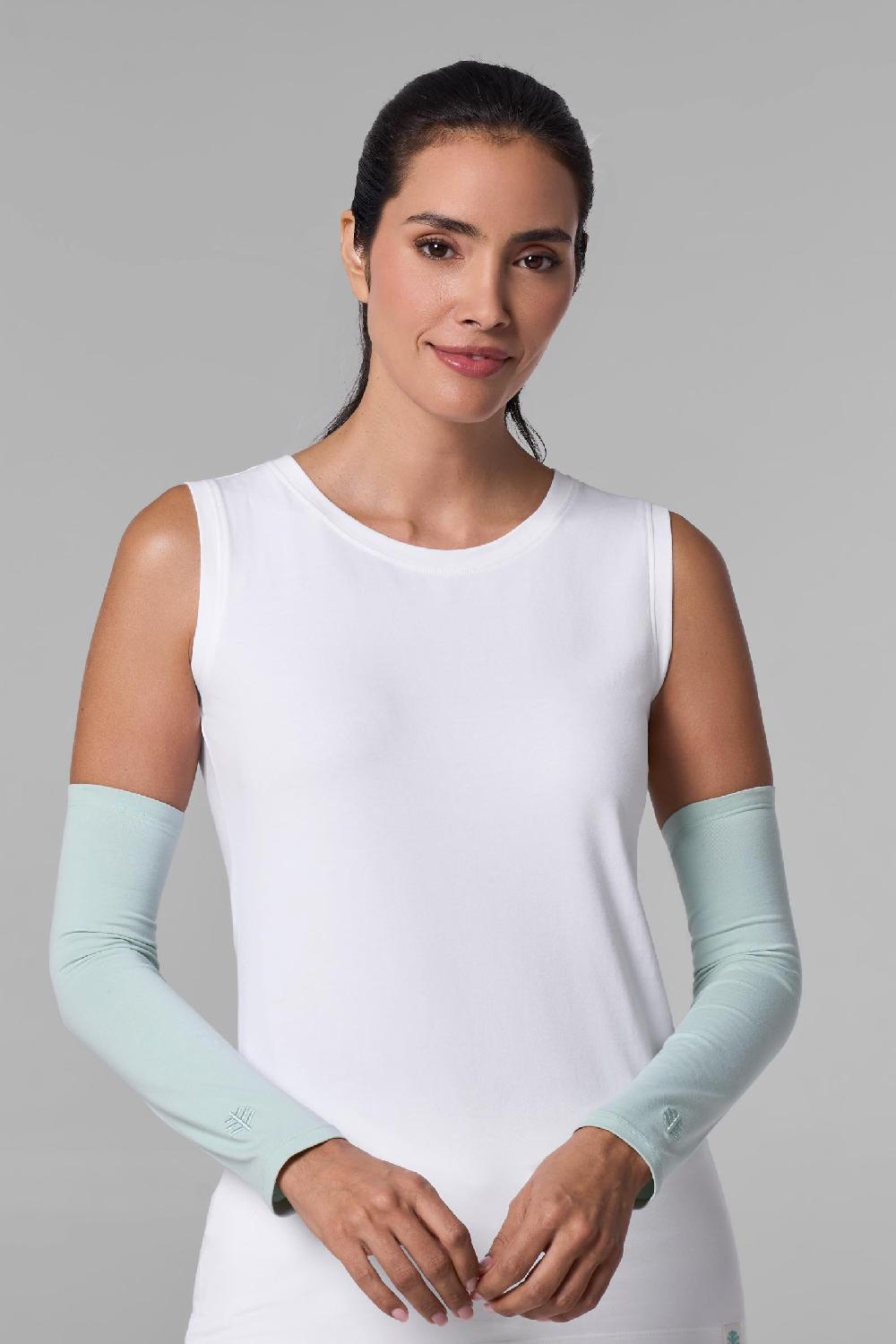 coolibar Women's Navagio Sun Sleeves | Misty Aqua