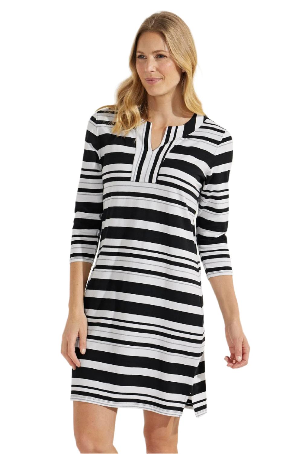 coolibar Women's Oceanside Tunic Dress | Black/Grey