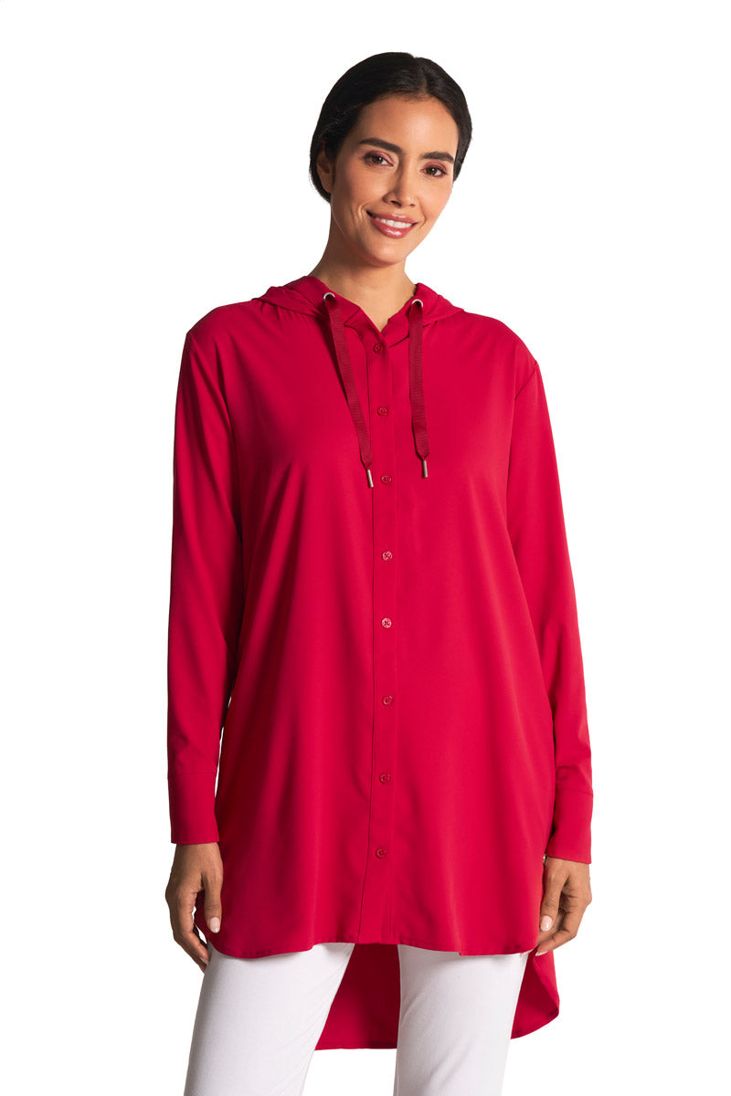 Coolibar Women's Palma Aire Beach Shirt | Cherry