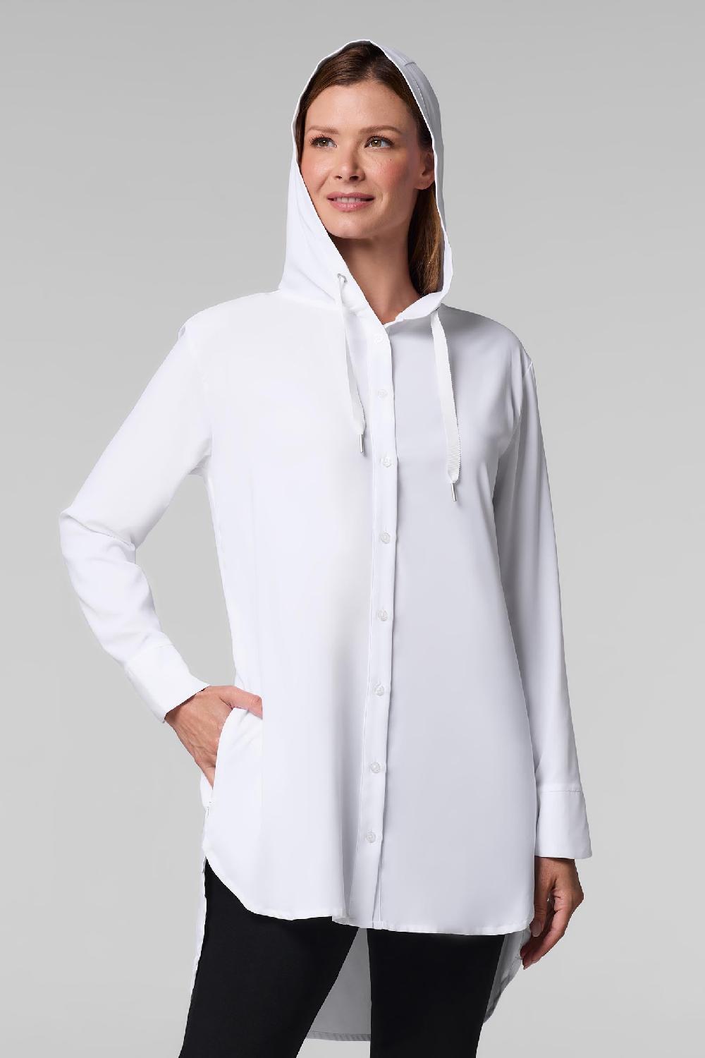 coolibar Women's Palma Aire Beach Shirt | White