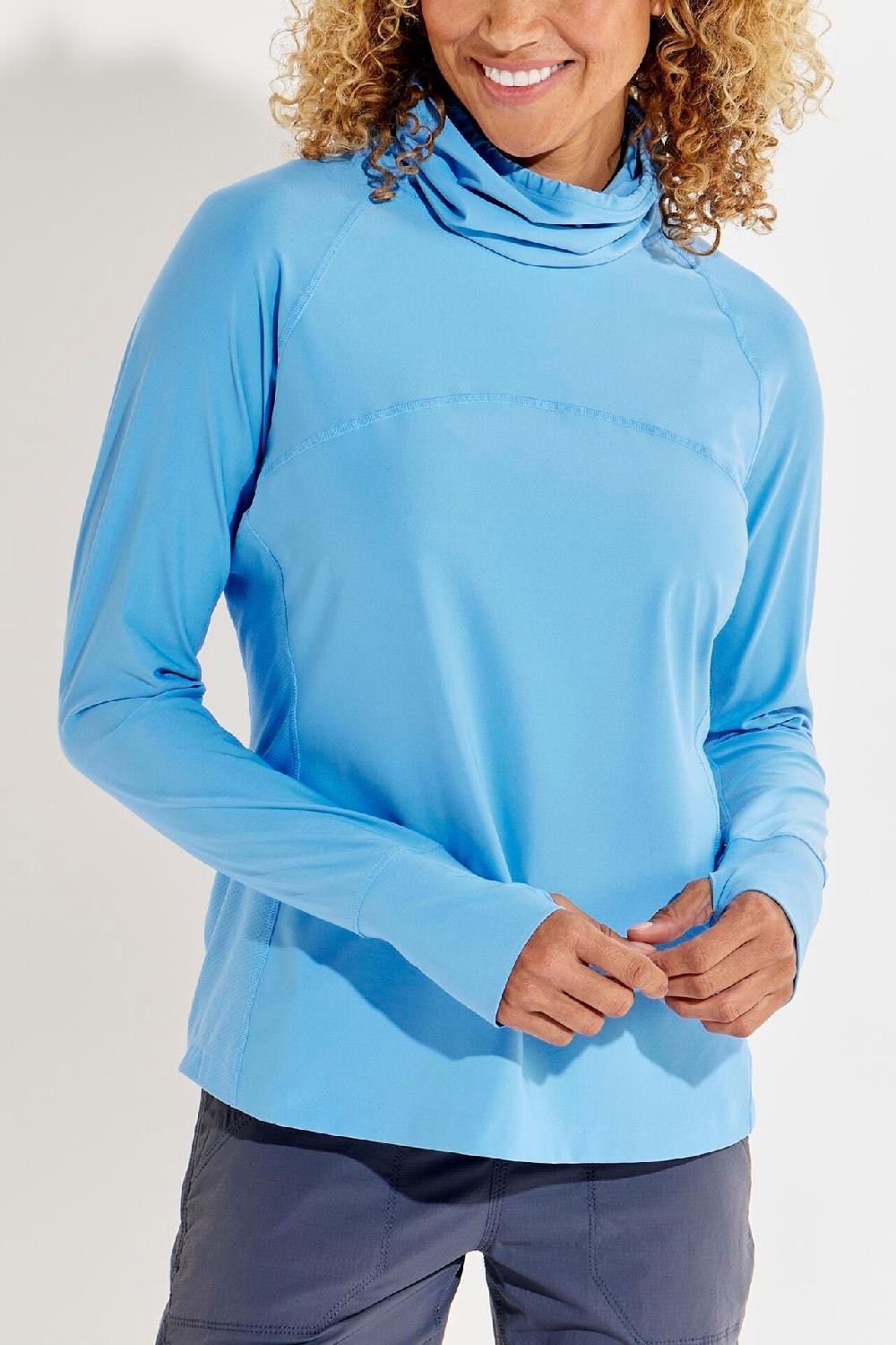 coolibar Women's Paros Sailing Tee | Clear Sky Blue