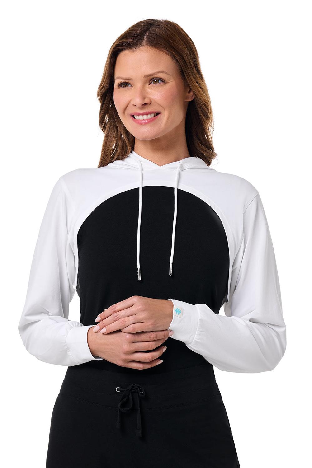 Coolibar Women's Pompano Shrug Hoodie | White