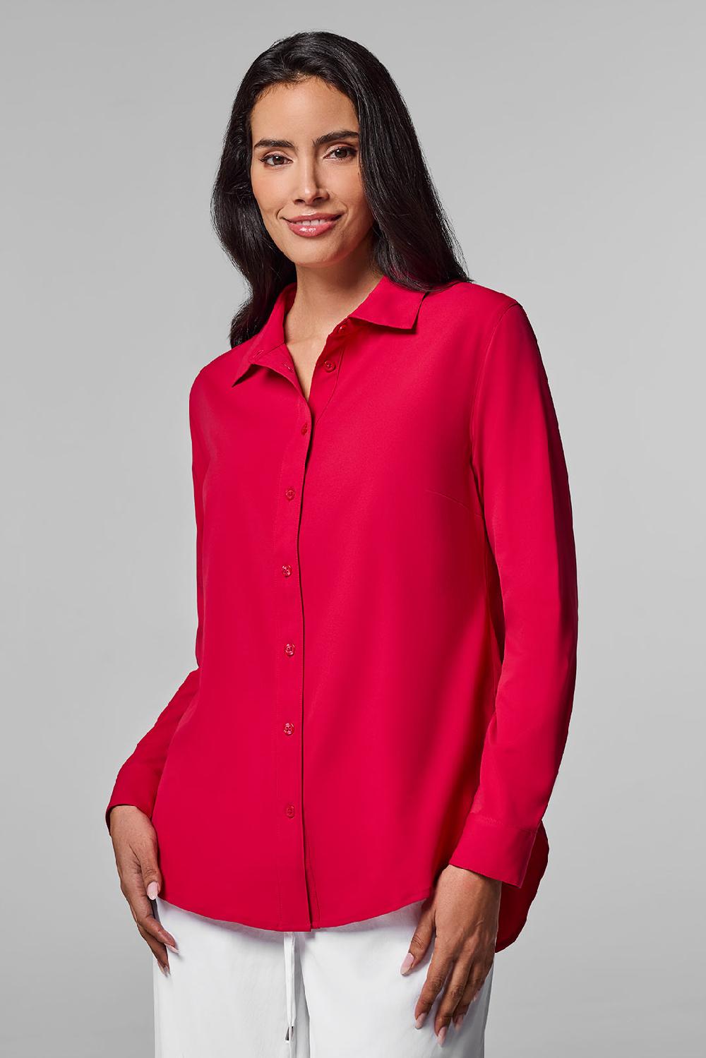 Coolibar Women's Rhodes Shirt | Cherry