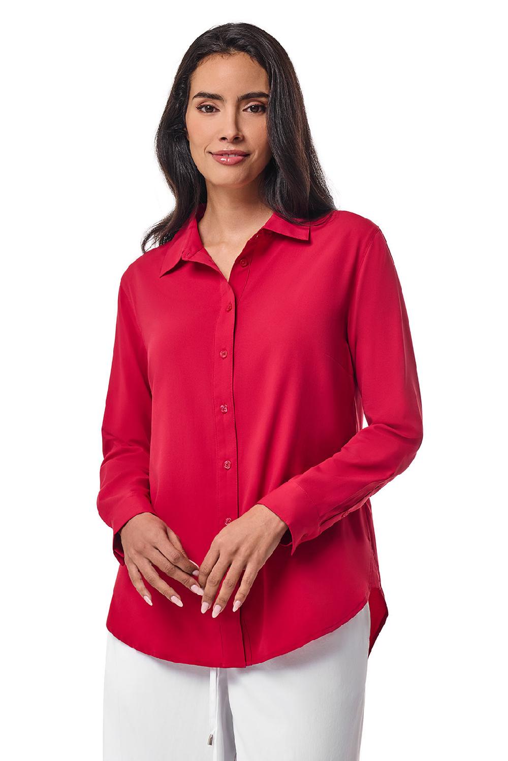 Coolibar Women's Rhodes Shirt | Cherry