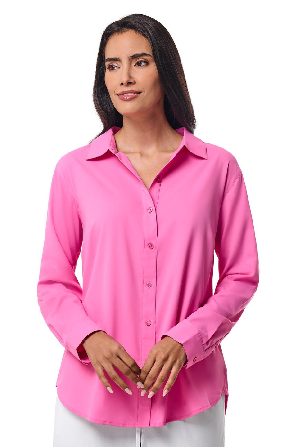 Coolibar Women's Rhodes Shirt | Tulip Pink