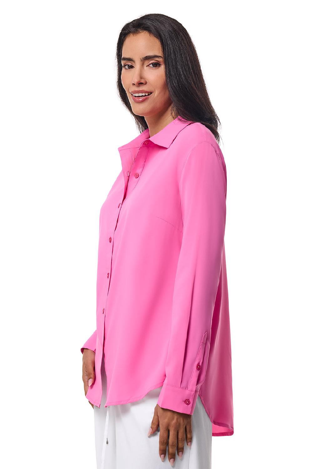 Coolibar Women's Rhodes Shirt | Tulip Pink