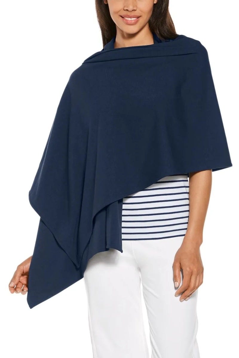 coolibar Women's Sanibel Everyday Beach Shawl | Navy