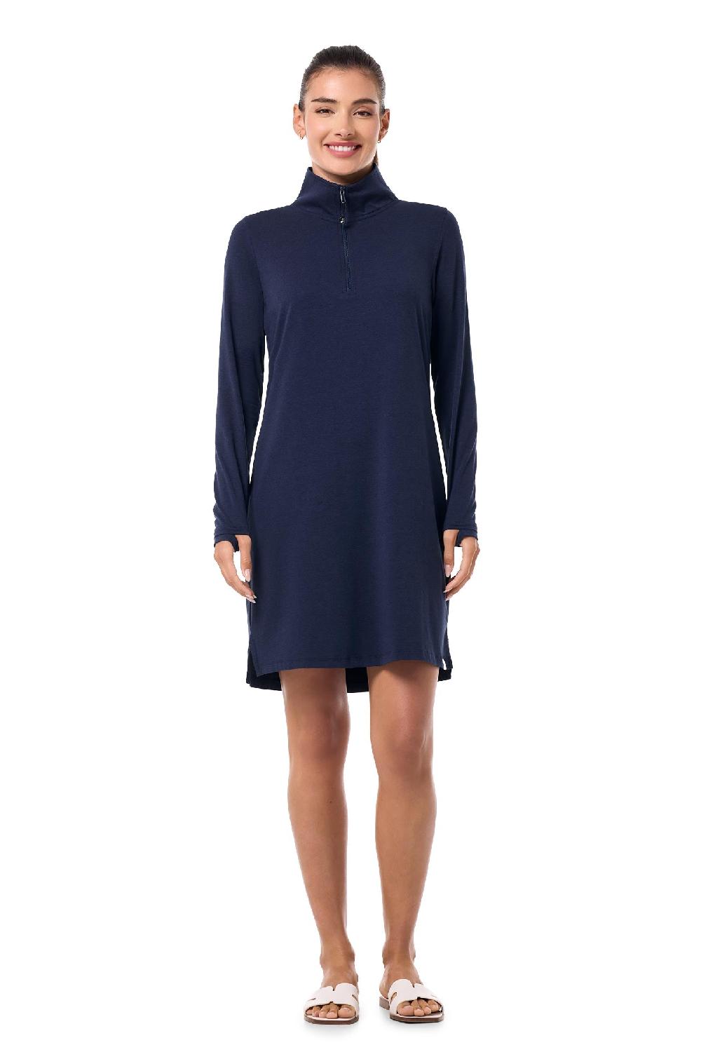 Coolibar Women's Sarasota Quarter-Zip Dress | Navy