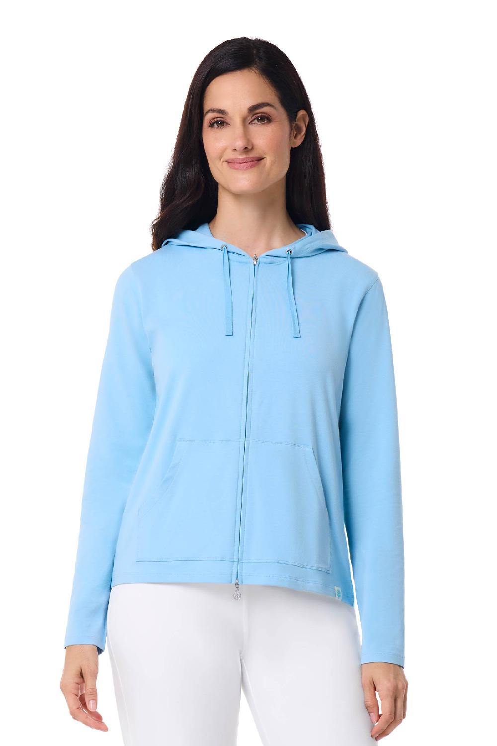 Coolibar Women's Seaside Hoodie | Arctic Blue