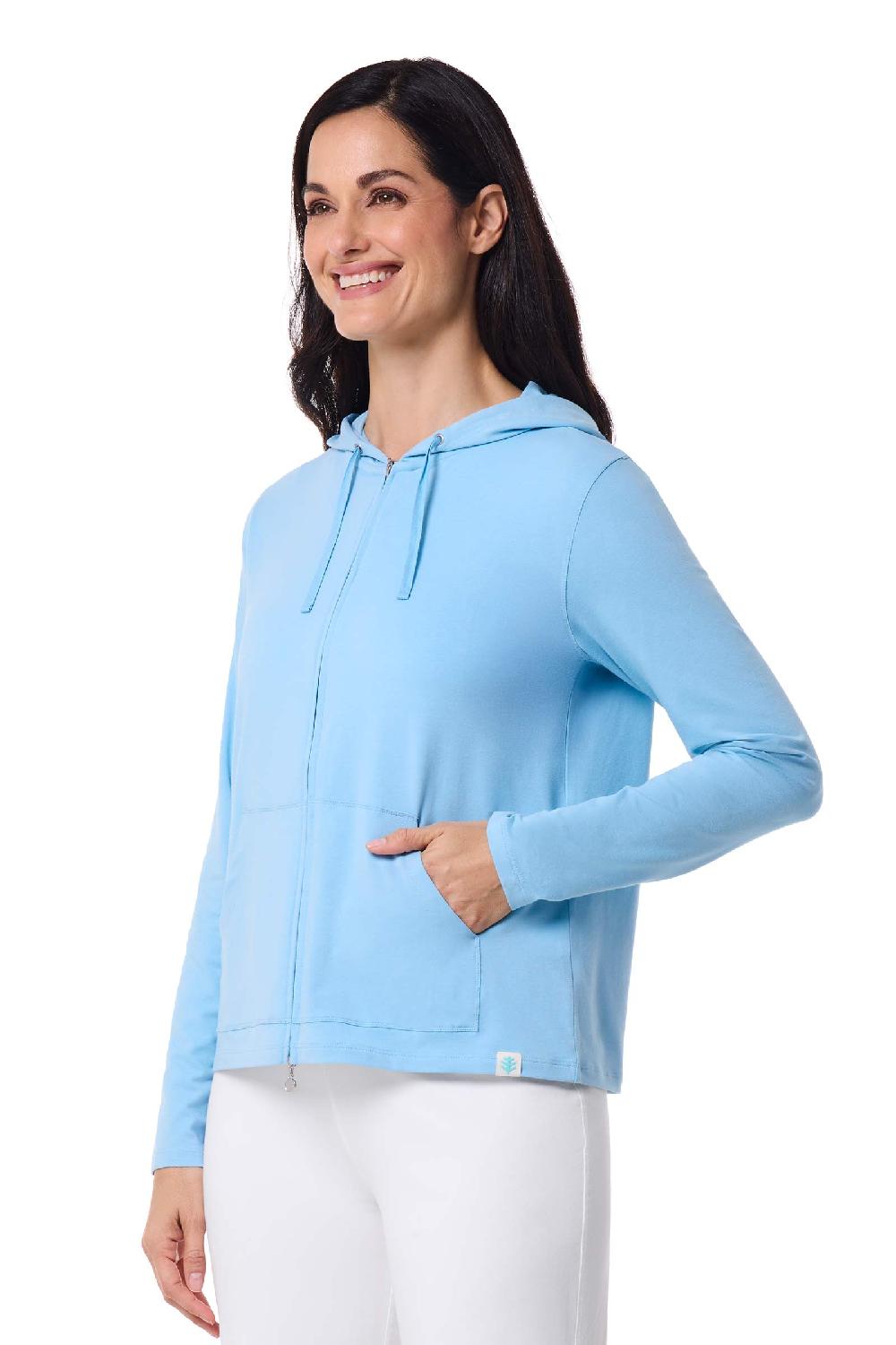 Coolibar Women's Seaside Hoodie | Arctic Blue