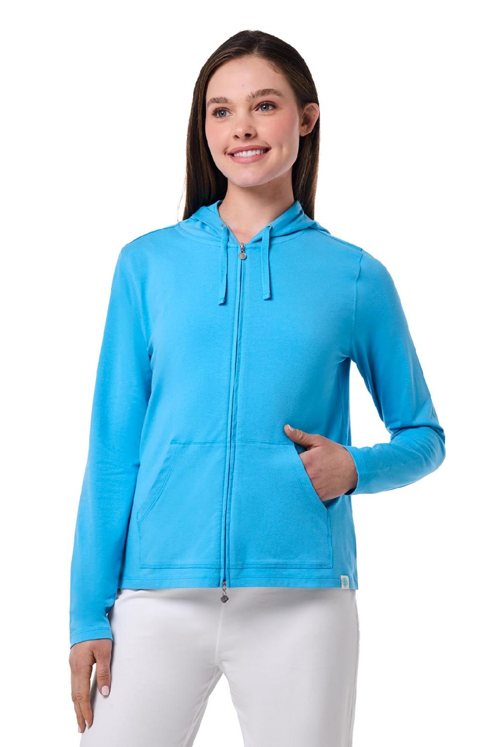 Coolibar Women's Seaside Hoodie | Malibu Blue