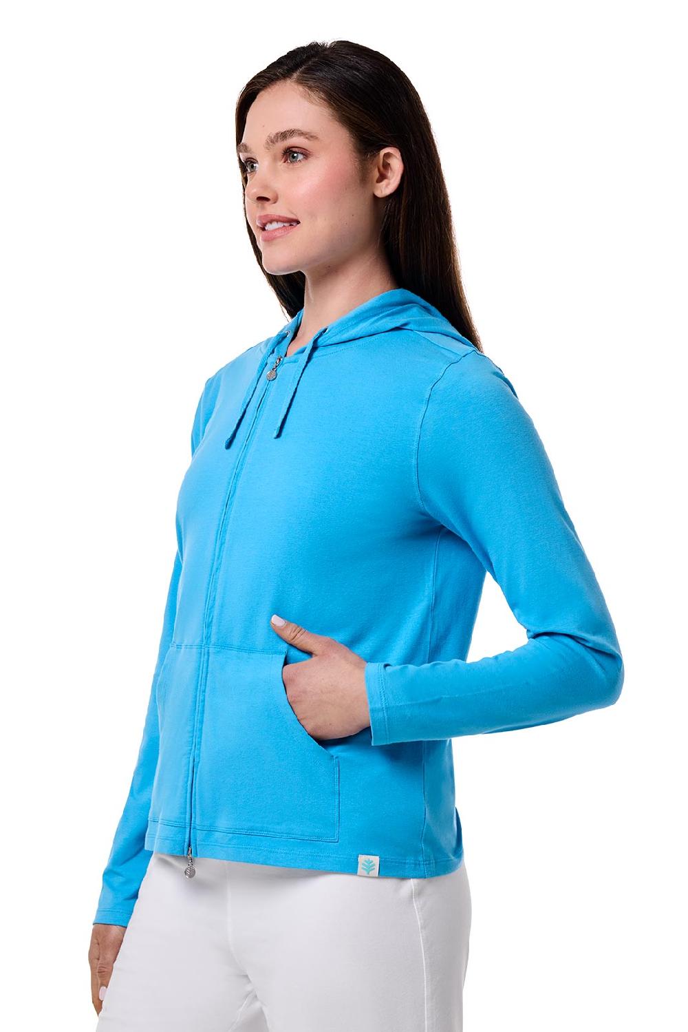 Coolibar Women's Seaside Hoodie | Malibu Blue