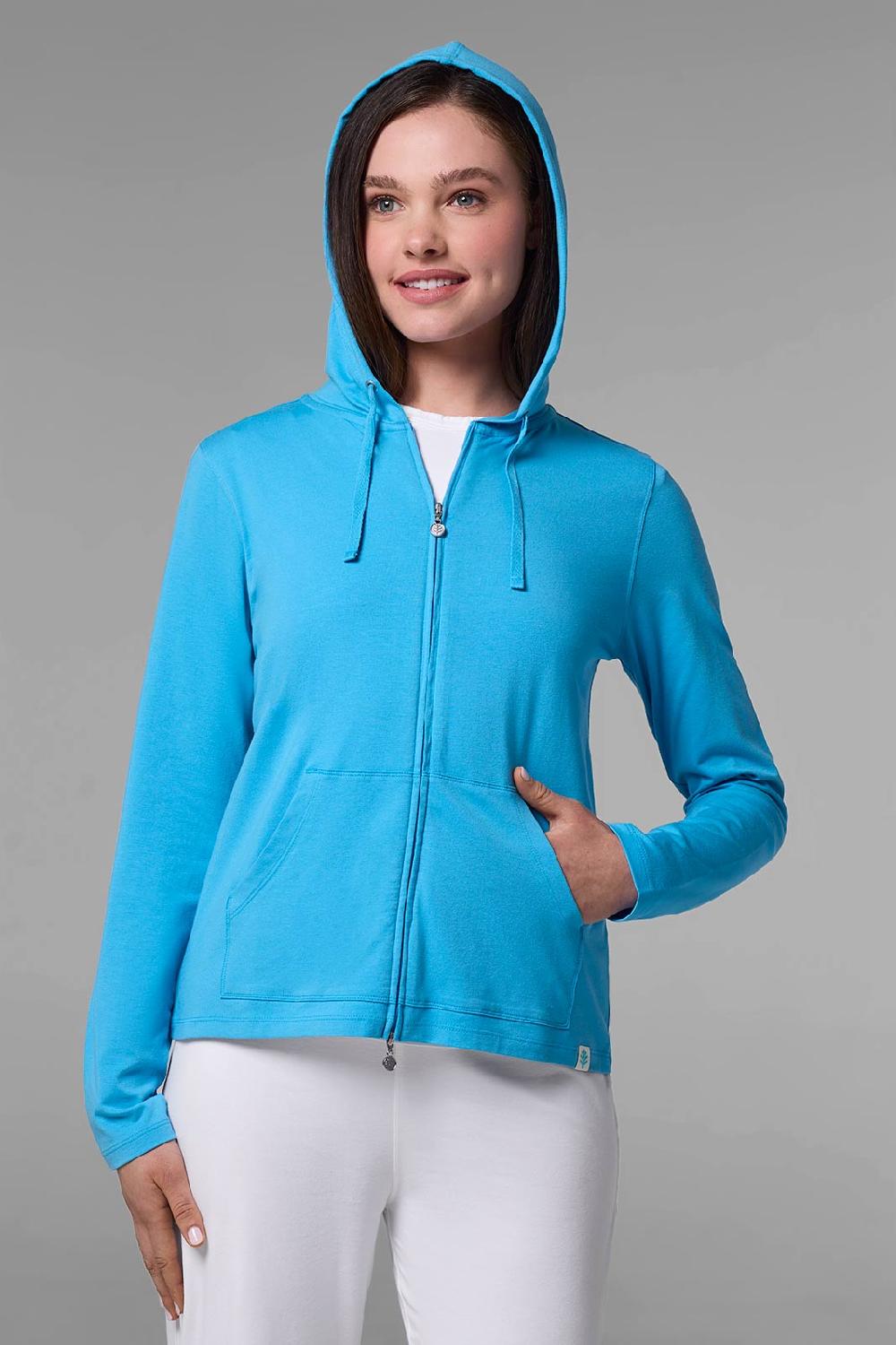coolibar Women's Seaside Hoodie | Malibu Blue