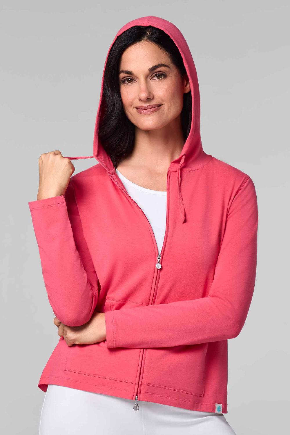 Coolibar Women's Seaside Hoodie | Sunkist Coral