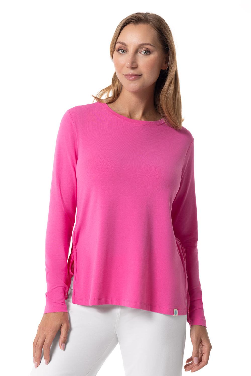 Coolibar Women's Surf Side Slit Shirt | Tulip Pink