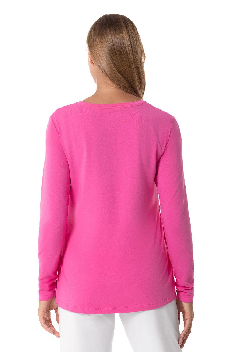 Coolibar Women's Surf Side Slit Shirt | Tulip Pink