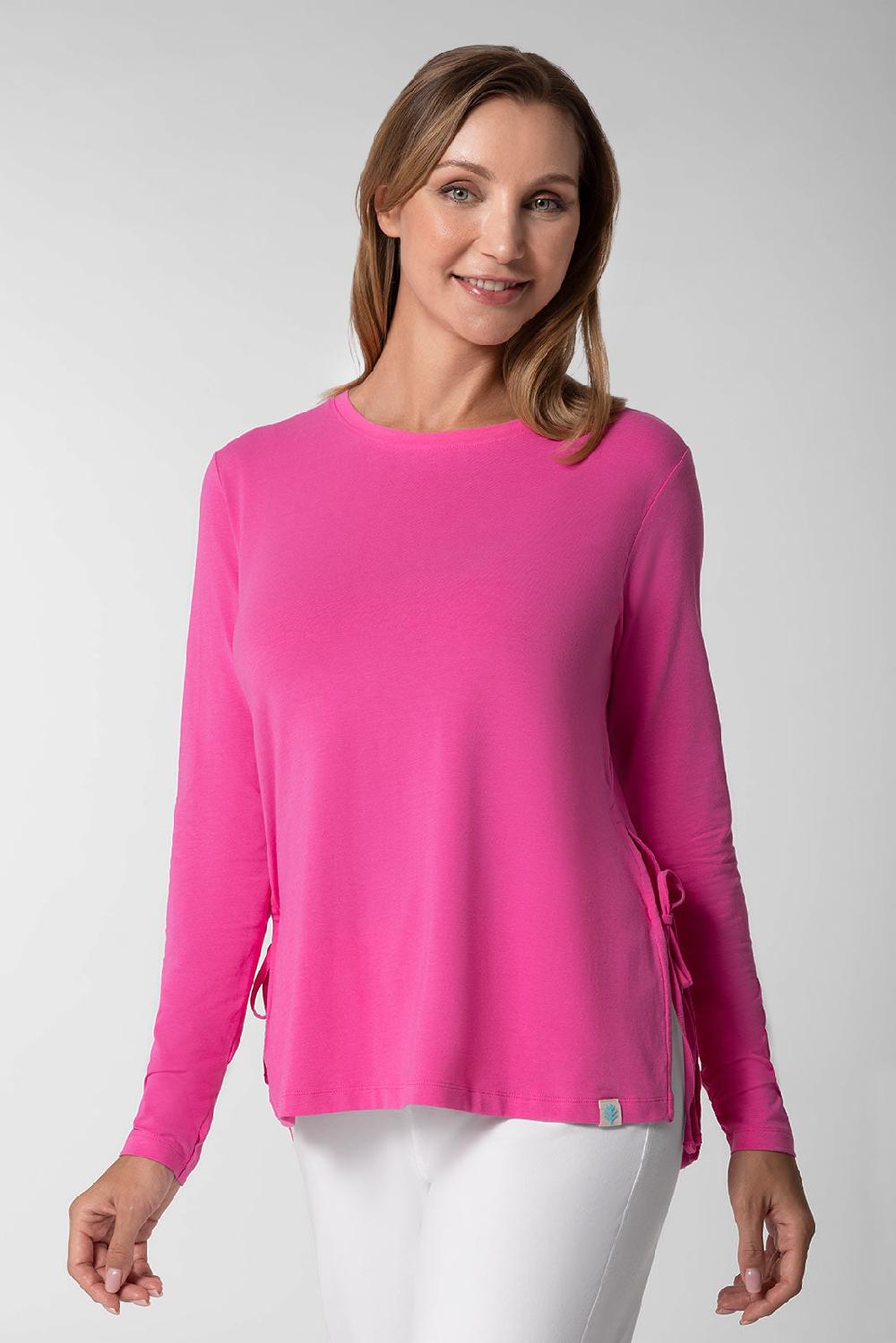 coolibar Women's Surf Side Slit Shirt | Tulip Pink