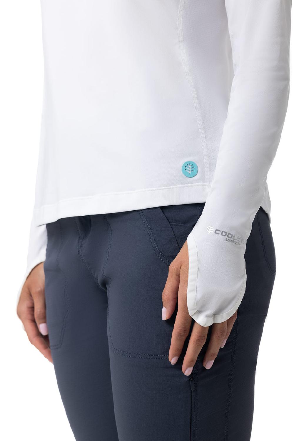 Coolibar Women's Vented Paros Fishing Hoodie | White