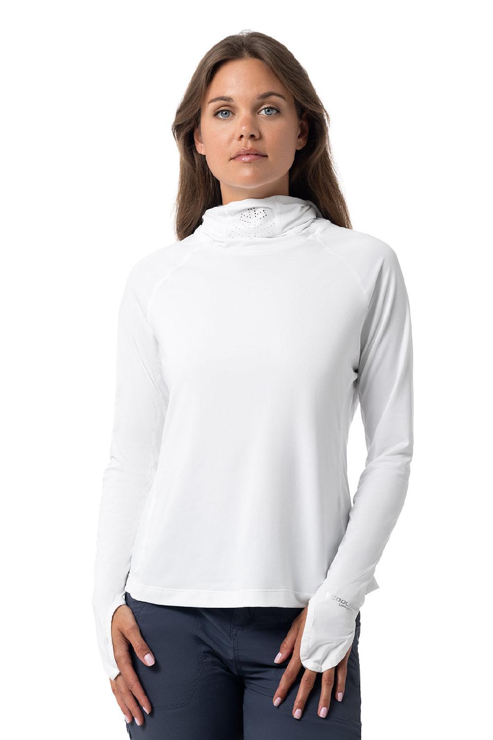 Coolibar Women's Vented Paros Fishing Hoodie | White