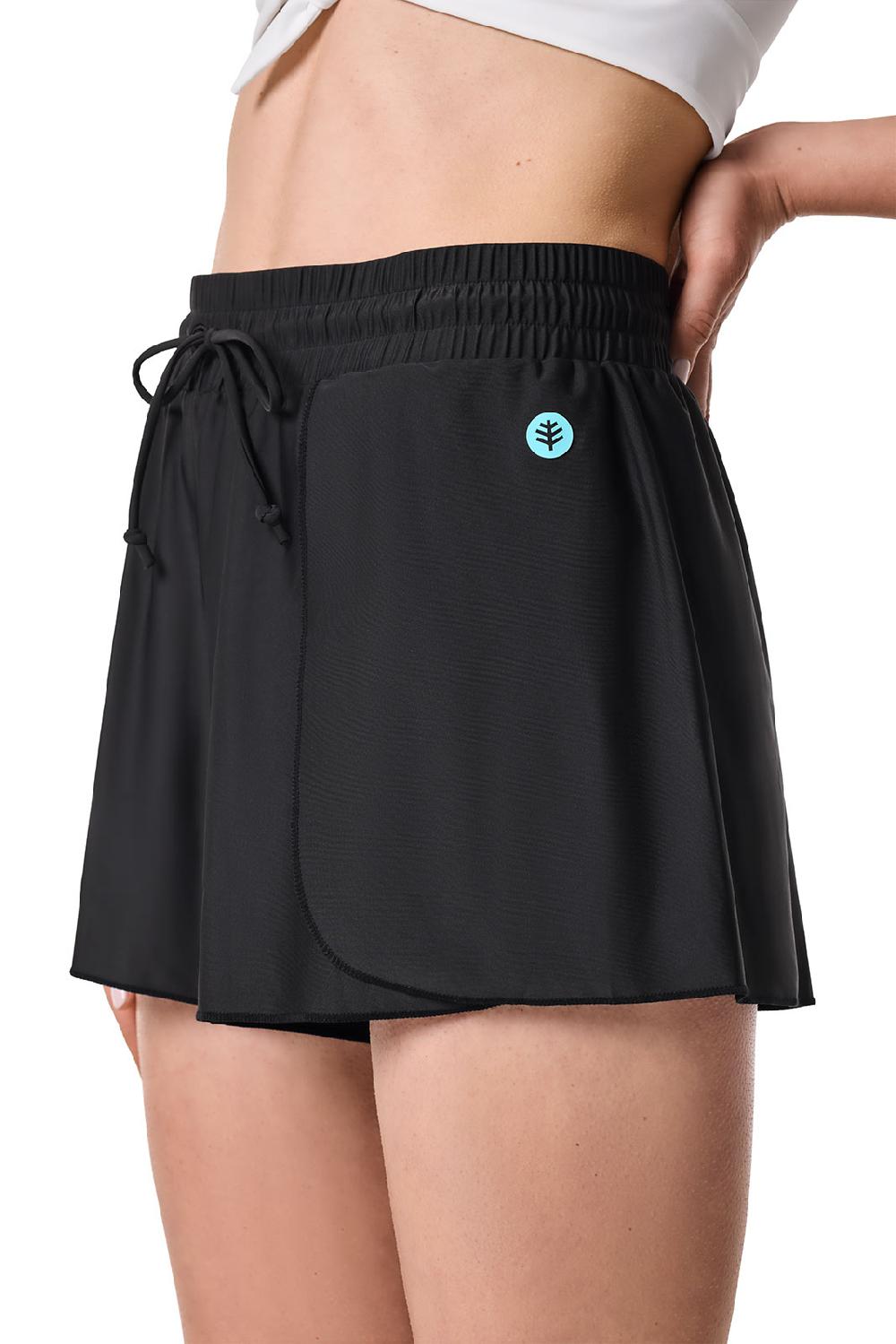 Coolibar Womens Duval Swim Shorts | Black