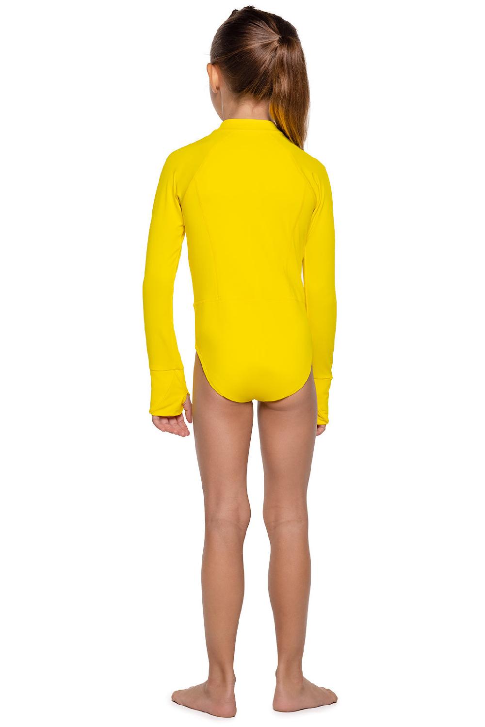 Coolibar Girl's Koko Long Sleeve Swimsuit | Bold Yellow
