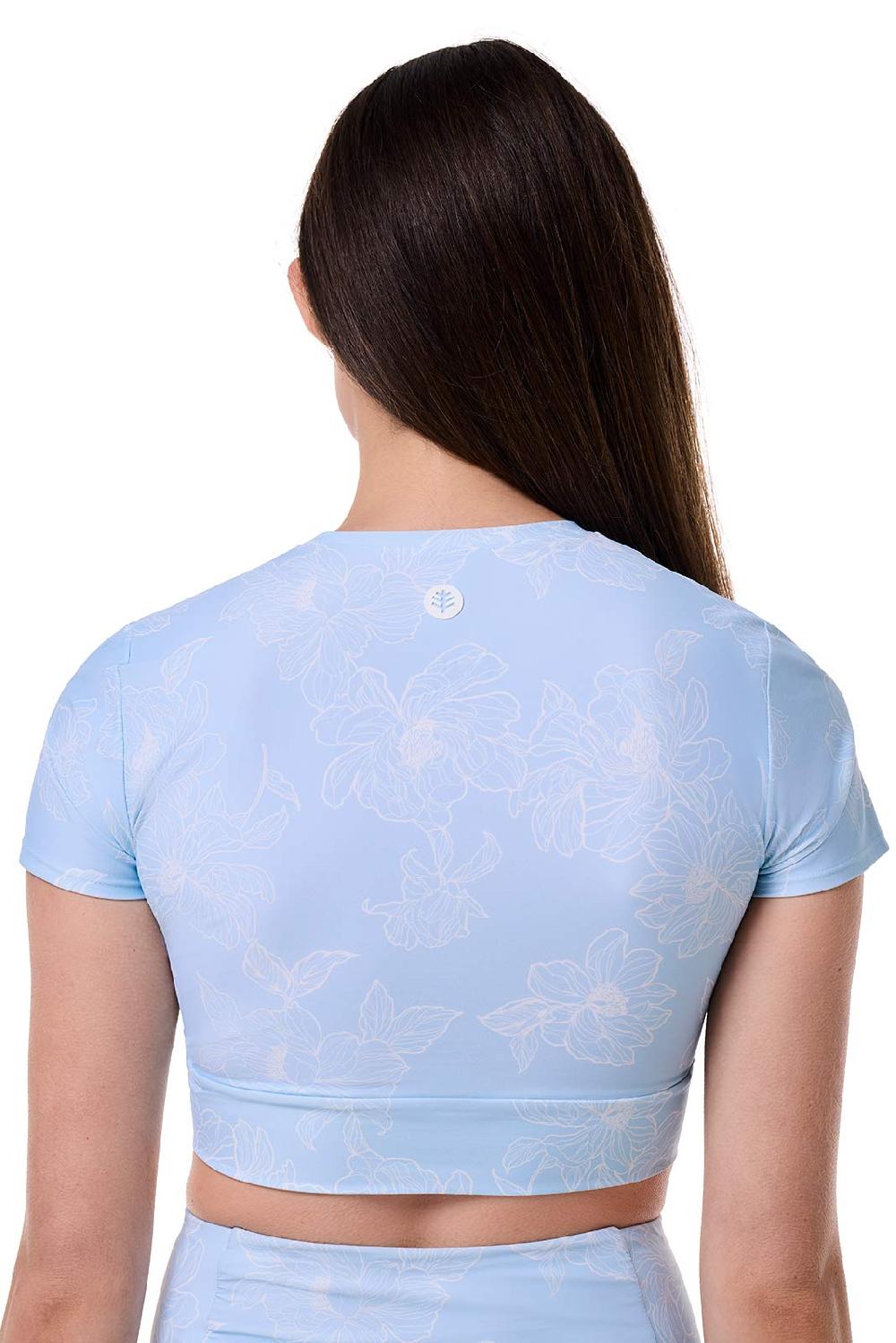 Coolibar Hibiscus Island Crop Swim Tee | Skyride Perfect Peony