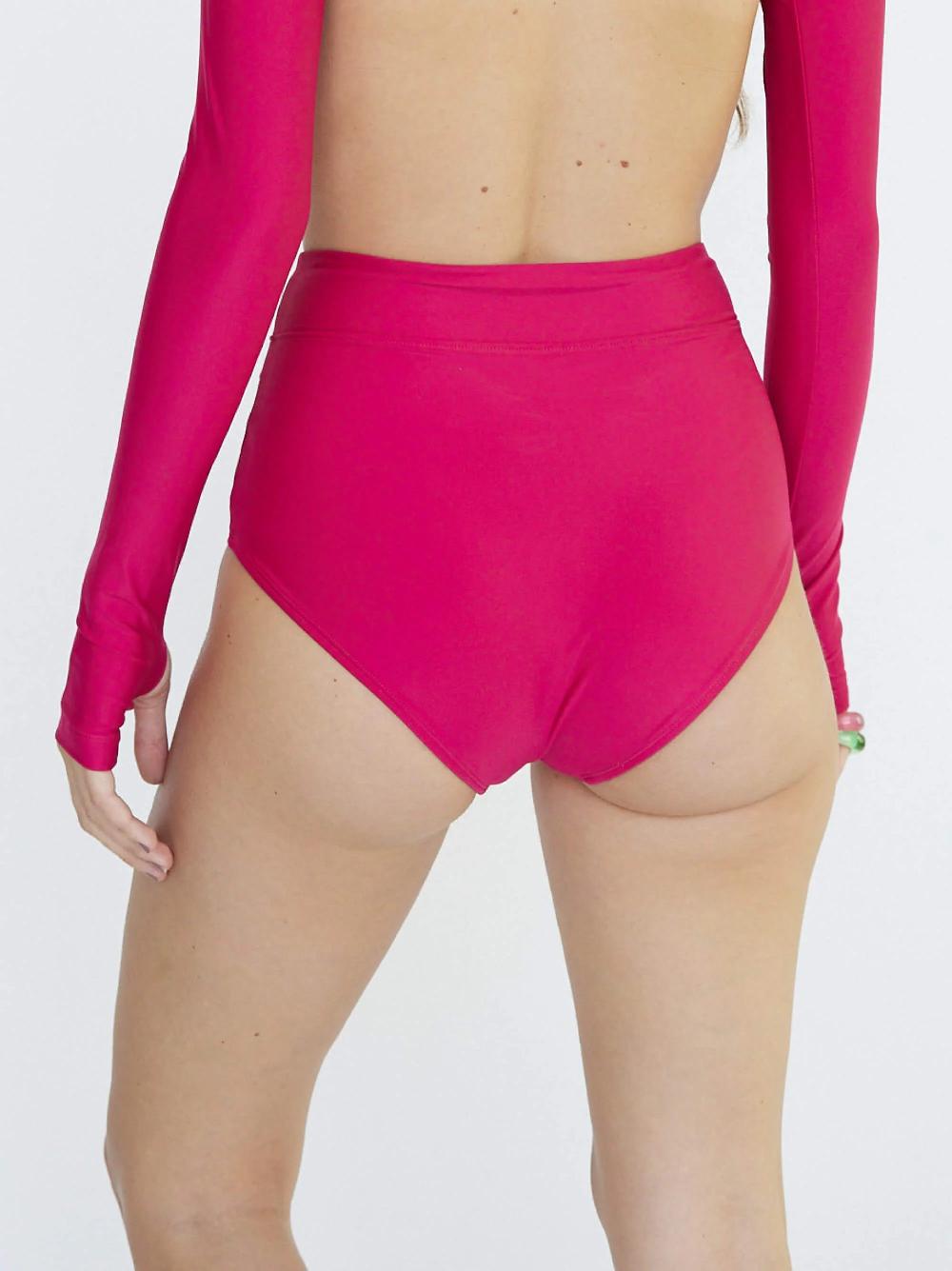 Coolibar Joana - High Rise Moderate Coverage Swim Bottom | Magenta