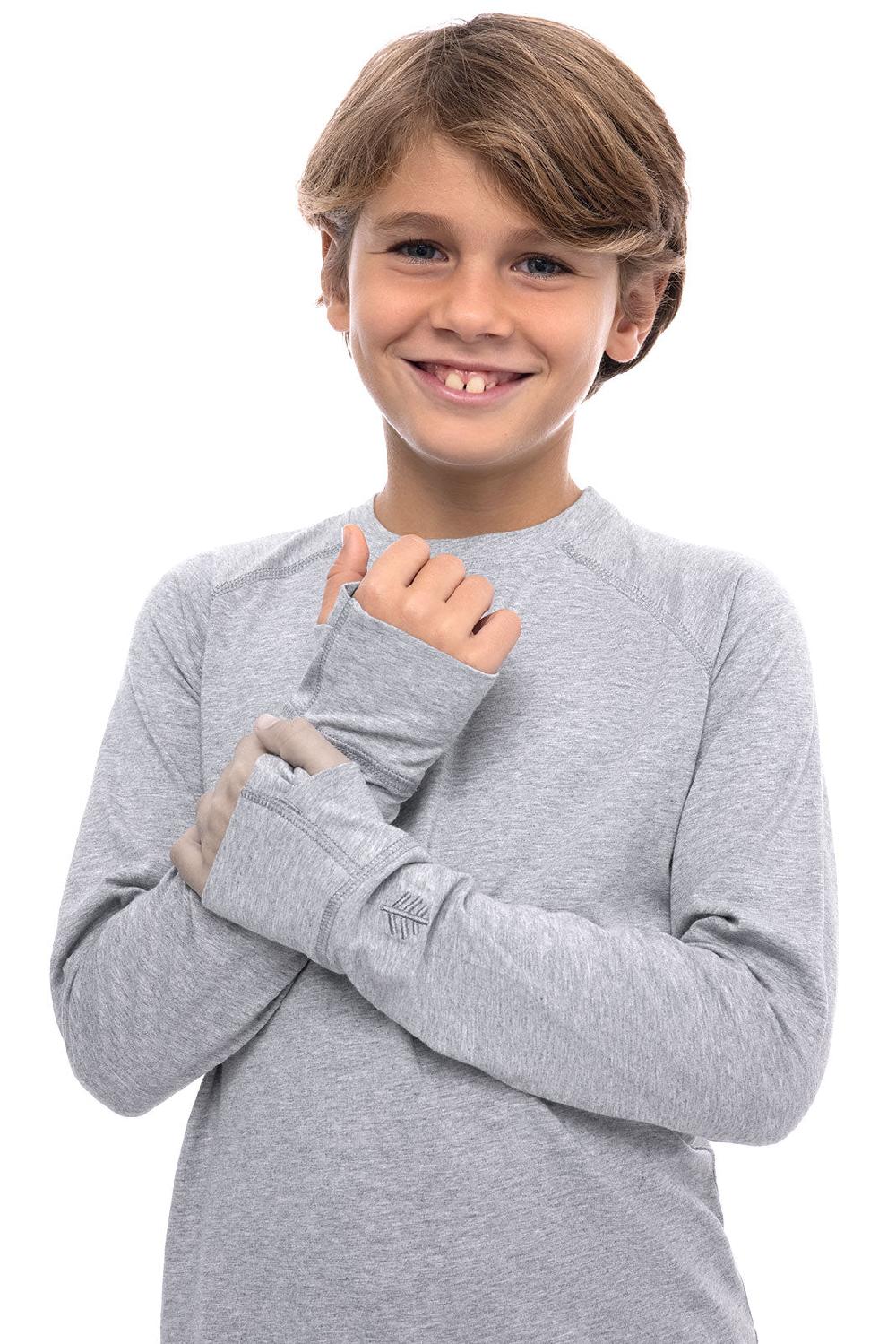 Coolibar Kid's LumaLeo Long Sleeve T-Shirt | Grey Heather